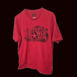 Converse All Star Graphic Tee Red Black Mens Size Medium Grunge Classic T-Shirt